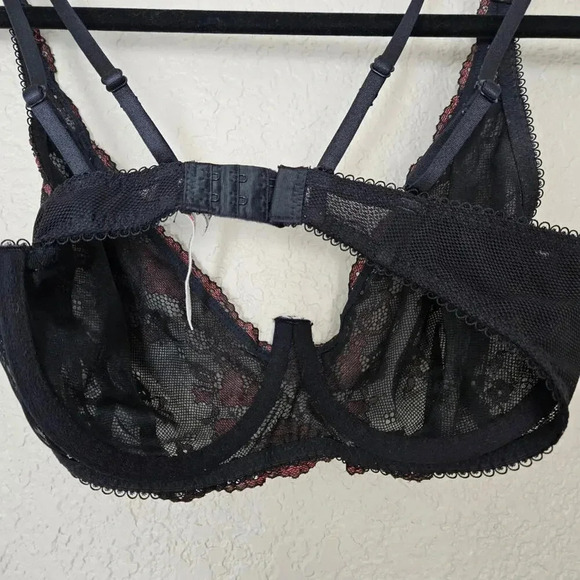 Intimately Free People Women’s Rust Black Lace Bra 34DD Black - Picture 5 of 8